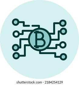 Cryptocurrency system, illustration, vector on a white background.
