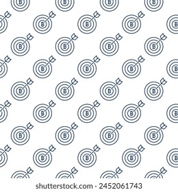 Cryptocurrency Target with Arrow vector Bitcoin concept linear seamless pattern svg