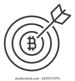 Cryptocurrency Target with Arrow vector Bitcoin concept linear icon or logo element svg