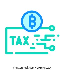 cryptocurrency tax color icon vector. cryptocurrency tax sign. isolated symbol illustration