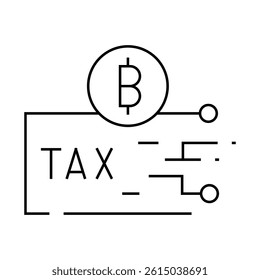 cryptocurrency tax line icon vector. cryptocurrency tax sign. isolated contour symbol black illustration