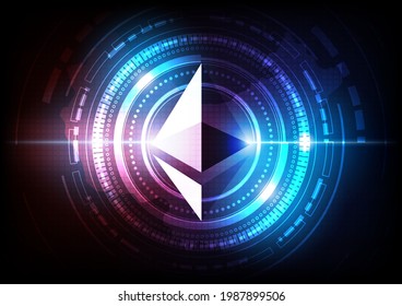 Cryptocurrency technology background with hi-tech digital data connection system and computer electronic design