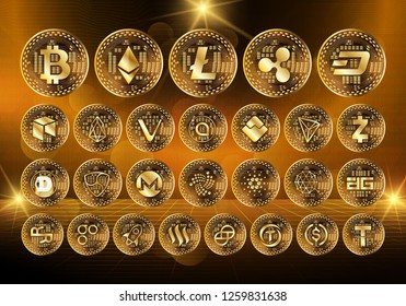 Cryptocurrency technology concept, abstract background. Illustration use for decorating websites, applications and graphics.