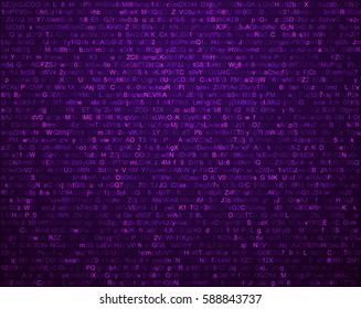 Cryptocurrency Technology / Firewall / Cyber Network Security / Data Encryption / Binary Computer Code Abstract Background. Vector Illustration.