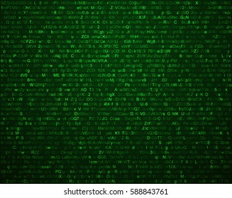 Cryptocurrency Technology / Firewall / Cyber Network Security / Data Encryption / Binary Computer Code Abstract Background. Vector Illustration.