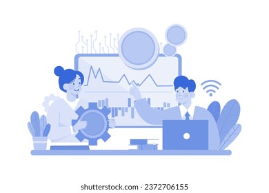 Cryptocurrency Technology Illustration concept on white background