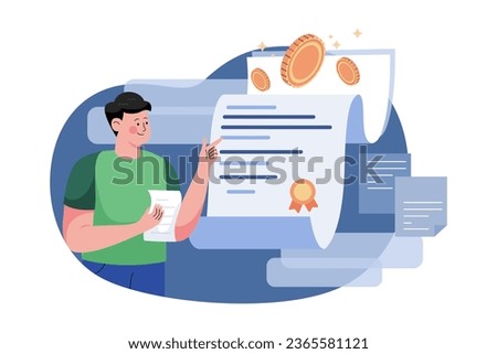 Cryptocurrency Terms and Condition Illustration concept on white background