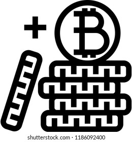Cryptocurrency, Thin line icons. Bitcoin stack.