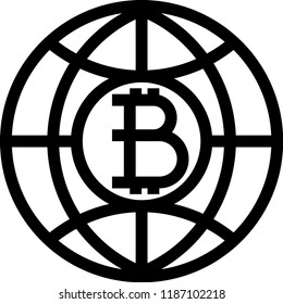 Cryptocurrency, Thin line icons. bitcoin outline.
