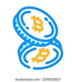 Token de criptomoneda Minería de criptomonedas Icono de color Vector. Token de criptomoneda Signo de minería de criptomonedas. Ilustración de símbolo aislado