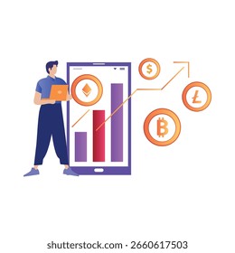 Cryptocurrency Trad  Vector Illustration which can easily edit or modify

