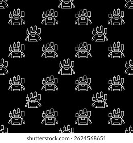 Cryptocurrency Trading Bot vector Automation Tool concept seamless pattern in thin line style