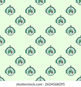 Cryptocurrency Trading Bot vector concept round colored seamless pattern