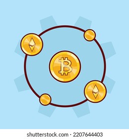 Cryptocurrency Trading Design Concept Vector