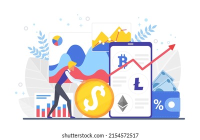 Plataforma de aplicación de telefonía de intercambio de criptodivisa. Intercambio digital en línea de transacciones criptográficas