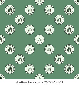 Cryptocurrency Trading vector Candlestick Chart concept round colored seamless pattern