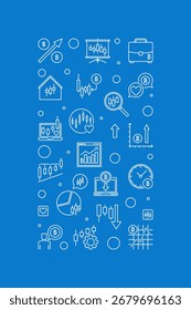 Vector de comercio de criptomonedas Concepto inteligente de cripto inversión esbozo Vertical ilustración o Anuncio azul