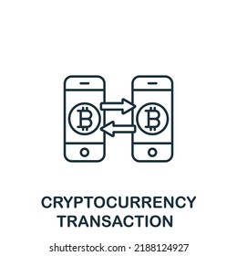 Icono de transacción de criptodivisa. Icono monocromo sencillo de Criptodivisa para plantillas, diseño web e infografías