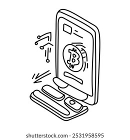Cryptocurrency Transfer A simple illustration of digital coins being transferred