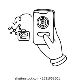 Transferência de criptomoedas Uma ilustração simples de moedas digitais sendo transferidas