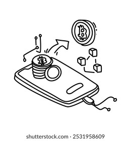 Cryptocurrency Transfer A simple illustration of digital coins being transferred