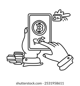 Cryptocurrency Transfer A simple illustration of digital coins being transferred