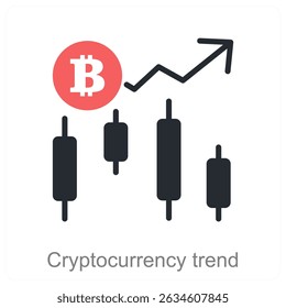 cryptocurrency trend vector icon concept design