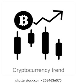 cryptocurrency trend vector icon concept design