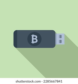 Cryptocurrency usb icono vector plano. Dinero bitcoin. Empresa criptográfica