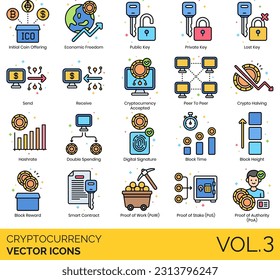 Cryptocurrency V2021 Icons including Altcoin, Anonymity, Arbitrage, Atomic Swap, Authentication, Bitcoin, Block Height, Block Reward, Block Time, Blockchain, Buy, Cloud Storage, Coin, Mining, Crypto E