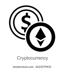 Cryptocurrency vector icon concept design