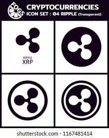 Cryptocurrency vector Icon Set : 04 RIPPLE XRP Transparent icon, coin, symbols, signs, emblems Vector illustration.