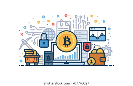 Cryptocurrency vector illustration