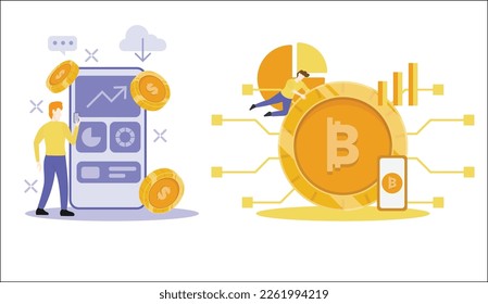 Ilustración vectorial de criptodivisa. diseño plano