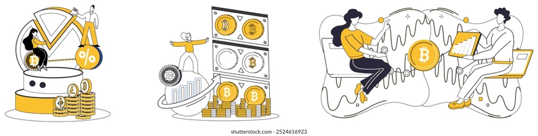 Cryptocurrency vector illustration. Litecoin, comet, streaks across financial sky, leaving trail light in world cryptocurrency Stock market and exchange, coliseum, witnesses gladiators like Bitcoin