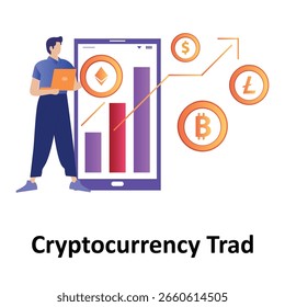 Ilustración vectorial de criptomonedas que puede editar o modificar fácilmente 