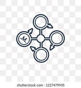 Cryptocurrency vector outline icon isolated on transparent background, high quality linear Cryptocurrency transparency concept can be used web and mobile
