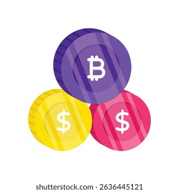 Cryptocurrency  Vector style icon. Eps 10 file