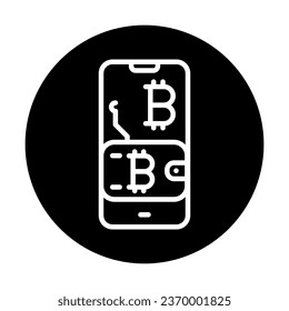 Cryptocurrency wallet  color line icon. Digital crypto art. Outline pictogram for web page, mobile app, promo