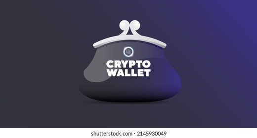 Cryptocurrency wallet concept illustration with wallet and crypto coins isolated on grey background. Crypto wallet landing page and poster design template. Crypto wallet for bitcon, solana, ethereum