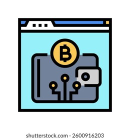 cryptocurrency wallet decentralized application color icon vector. cryptocurrency wallet decentralized application sign. isolated symbol illustration