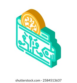 cryptocurrency wallet decentralized application isometric icon vector. cryptocurrency wallet decentralized application sign. isolated symbol illustration