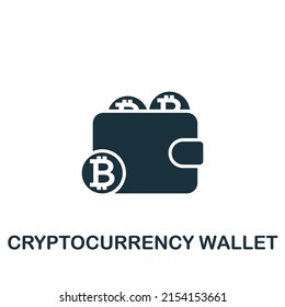 Cryptocurrency Wallet icon. Monochrome simple Cryptocurrency icon for templates, web design and infographics