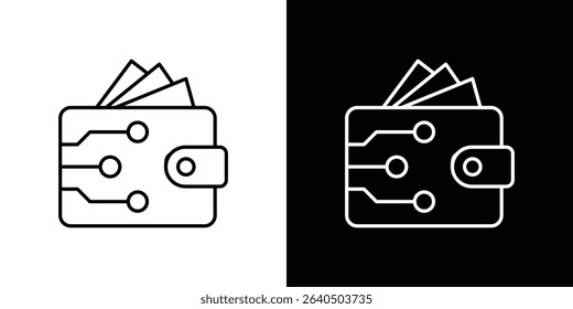 Cryptocurrency wallet icon symbol concept for graphic design, Website, UI. EPS