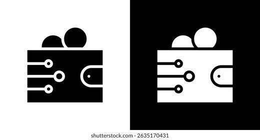 Cryptocurrency wallet icon Vector in flat style. Collection silhouettes