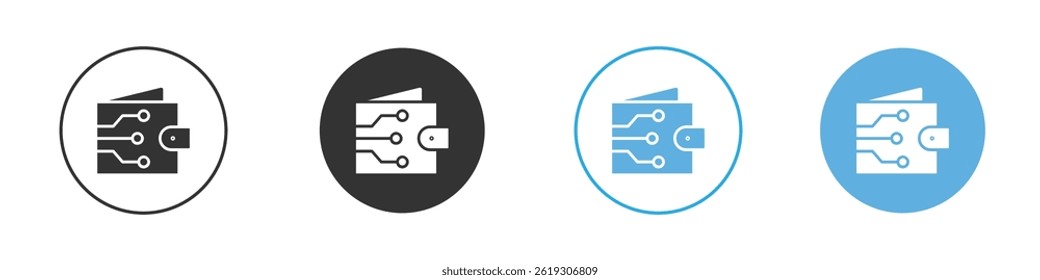 Cryptocurrency wallet icon Vector Graphic set