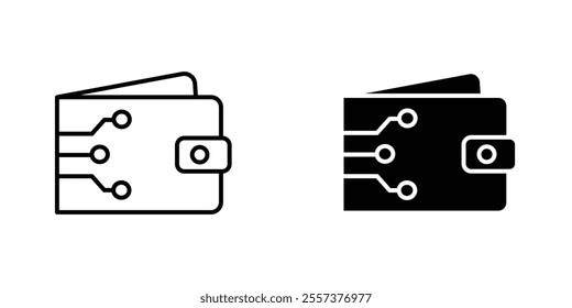 Cryptocurrency wallet Icon vector. liner and flat style icons set.