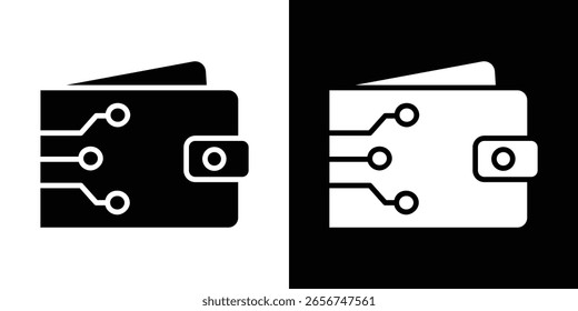 Gráficos escalables del Vector del icono de la cartera de criptomonedas