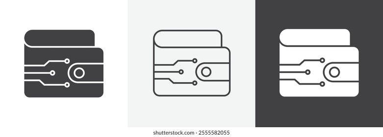 Cryptocurrency wallet icon vector set for ui designs