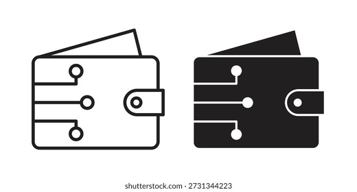 Símbolo de ícones de carteira de criptomoeda. pacote de ilustração vetorial para aplicativos e designs